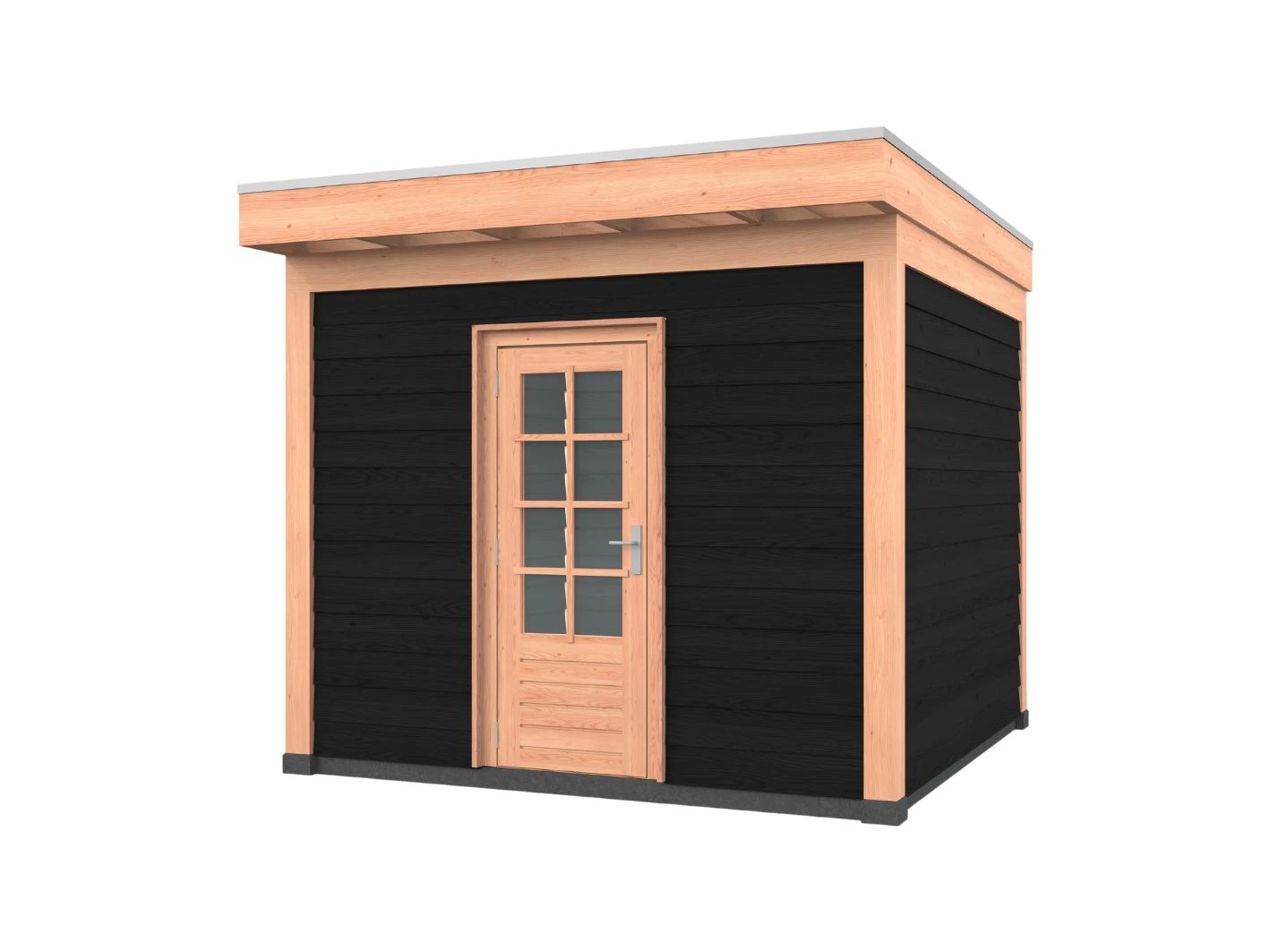 Douglas overkapping, 300 x 300, met zwarte schuur, Westwood Comfort Green - Afbeelding 1